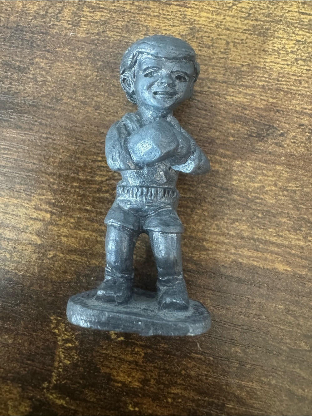 Vintage Ricker Bartlett Pewter Boxer Boy Figurine 1981 Signed RB Sports Statue
